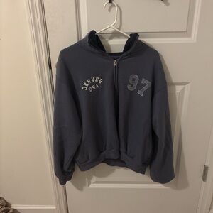 Hollister Blue Quarter-Zip Sweatshirt